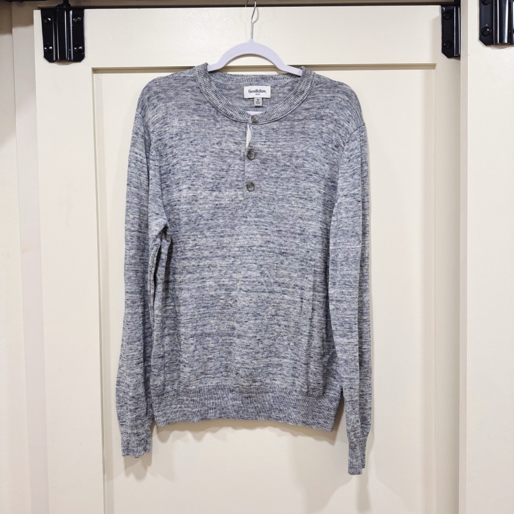 Goodfellow & Co Heather Gray Henley Sweater